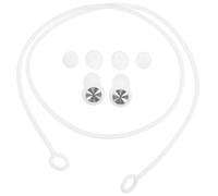 EXCEART Tapones de Oídos Reutilizables de Silicona en Color Plateado con Patrón Cd, Protección Auditiva Portátil para Trabajo y Estudio, con Cordón y Estuche Compacto