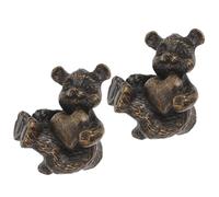 EXCEART Tiradores Decorativos para Cajones Forma de Oso y Corazón, Aleación de Zinc, Textura Suave, Pack de 2 para Cómoda y Mesita de Noche en Interiores Clásicos