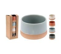 Excellent Houseware – Juego de 4 cuencos de gres ø9x5,6 cm multicolor para tapas
