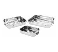 Excellent Houseware – Set bandejas alimentos a12402130 – Acero inox. 27×20,31×23,36×27 cm (3 un.)