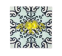 Excelsa Amalfi - Juego de 6 platos de cerámica, diseño mediterráneo amarillo y azul, 24 x 24 cm
