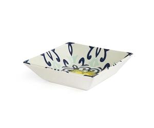 Excelsa Amalfi - Juego de 6 platos hondos de cerámica, 17 x 17 cm, diseño mediterráneo azul y amarillo
