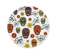 Excelsa Calavera - Juego de 6 platos de pizza de porcelana, decoración de calaveras mexicanas, 30,5 cm