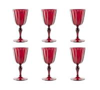 Excelsa Country - Juego de 6 copas de plástico reutilizable, capacidad de 250 ml, color rojo