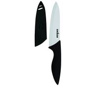 Excelsa Cuchillo Chef con protector de hoja, cerámica, negro/blanco, hoja 15 cm