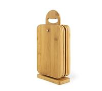 Excelsa Eco Living - Juego de 6 tablas de cortar de cocina con soporte, bambú, tablas de cortar 23x15