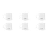 Excelsa Essential - Juego de 6 tazas de café transparentes, vidrio borosilicato, capacidad de 140 ml.