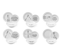 Conjunto de vajilla Excelsa, 18 piezas, estilo Galateo, porcelana blanca