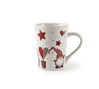 Excelsa Gnomo Christmas Taza, Cerámica, Color Blanco, 380 Mililitros