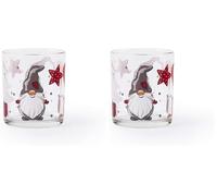 Excelsa Gnomo - Juego de 3 vasos navideños - Vasos de vidrio - Capacidad 250 ml (Paquete de 2)