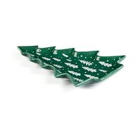 Excelsa Green Winter - Plato navideño con forma de abeto de cerámica