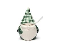 Excelsa Green Winter Quesera y azucarero de cerámica Gnomo navideño