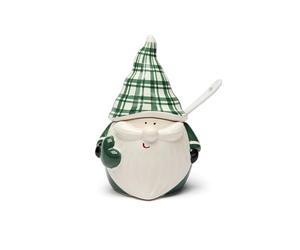Excelsa Green Winter Quesera y azucarero de cerámica Gnomo navideño