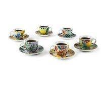 Excelsa Juego de 6 tazas de café con plato de flores