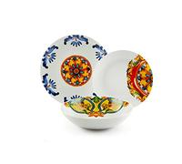 Conjunto de vajilla Excelsa, 18 piezas, porcelana Messina, de colores