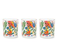 Excelsa Mexican Flowers - Juego de 3 vasos de agua de cristal, estilo mexicano, 25 cl
