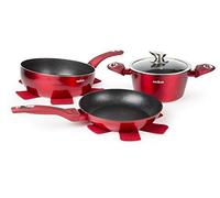 Excelsa Phoenix - Set de saltapasta, sartén y cacerola, aluminio forjado con revestimiento antiadherente
