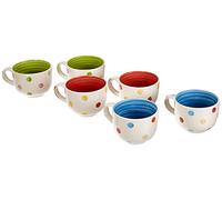 Juego de 6 tazas jumbo "Pois" de la marca Excelsa, de porcelana, con capacidad de 50 e colores variados