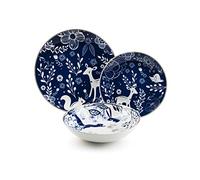 Juego de vajilla Excelsa de 18 piezas, porcelana Suomi, color azul