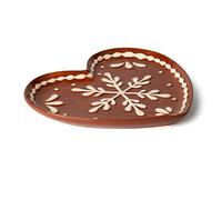 Excelsa Wonderful Ginger - Plato de cerámica con forma de corazón, decoración navideña, pintado a mano