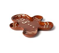 Excelsa Wonderful Ginger Plato Navideño para Servir de Cerámica, Forma de Hombre de Jengibre, Decorado a Mano