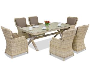 Exclusivo conjunto de comedor London Garden Point de technoratán beige