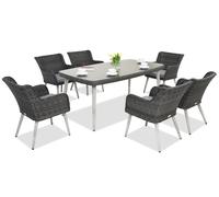 Exclusivo juego de comedor Cordoba de technoratán antracita para 6 personas de Garden Point