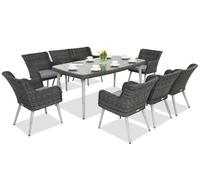 Exclusivo juego de comedor Cordoba de technoratán antracita para 8 personas de Garden Point