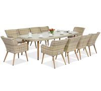 Exclusivo juego de comedor Cordoba de technoratán arena para 10 personas de Garden Point