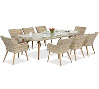 Exclusivo juego de comedor Cordoba de technoratán arena para 8 personas de Garden Point