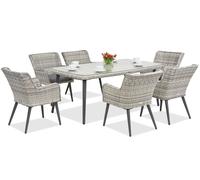 Exclusivo juego de comedor Cordoba de technoratán para 6 personas de Garden Point bianco