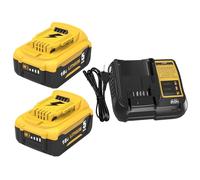 Exemoro 2 baterías de Repuesto de 18 V 5,0 Ah, compatibles para Dewalt + Cargador de 3 A DCB107, adecuadas para Dewalt los Cargadores de 10,8 V a 18 V DCB200 DCB200-2 DCB204 DCB120 DCB127