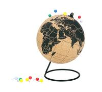 EXERZ 14cm Globo Terráqueo de Corcho Natural Incluye 12 Alfileres- Fije Y Marque Aventuras, Lugares Memorables, Planes De Vacaciones Futuras. Pantalla De Escritorio (Corcho Natural)