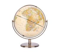 Exerz 20cm Globo Antiguo - Soporte de Metal Color Bronceado- Mapa de Ingles- Globo Terráqueo Rotación en 360 ° en Todas Las direcciones - Decoración/Educativo/geográfico - la Escuela/hogar