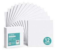 Exerz 20x25cm Paneles de Lienzos 12 piezas, 100% Algodón, 280 GSM, Triple Preparado, Libre de Ácido, Hebra Media - Ideal para Pintura Acrílica y Óleo