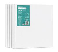 EXERZ 24x30cm Lienzos preestirados 5 piezas/Lienzos Enmarcados 1,7 cm de Espesor / 280GSM / Pre-Estirado 100% Algodón/Color Blanco/Triple Preparado/Libre de Acido/Hebra Media/Óleo, Acrílico