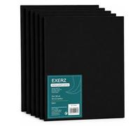 EXERZ 24x30cm Paneles de Lienzo Negro 6 piezas - 0,3 cm de Espesor/ 280GSM / Lienzos 100% Algodón/Triple Preparado/Libre de Acido/Hebra Media - acrílicos & óleo