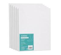 EXERZ 24x30cm Paneles de Lienzos 6 piezas - 0,3cm de Espesor/Lienzos 280GSM / 100% Algodón - Color Blanco/Triple Preparado/Libre de Acido/Hebra Media / - acrílicos & óleo