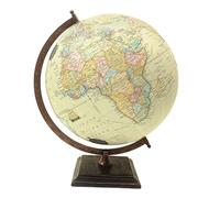 EXERZ 30cm Globo terráqueo antiguo con base cuadrada de madera, mapa moderno de color vintage, artesanía