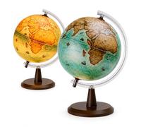EXERZ 30cm Globo terráqueo iluminado, en inglés, mapa moderno de color antiguo, estilo vintage