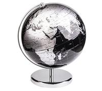 Exerz 30cm Globo Terráqueo - Mapa en Inglés - Decoración de Escritorio educativa/geográfica/Moderna - con una Base de Metal - Negro Metálico - Diámetro: 30cm