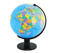 Exerz 30cm Globo Terráqueo - Mapa en Inglés - Educativo Globo Girable Decoración de Escritorio - Mapa Político Geográfica/Moderna - Diámetro 30cm