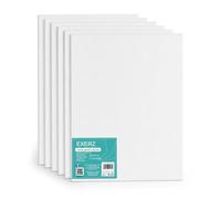 EXERZ 30x40cm Paneles de Lienzos 6 piezas - 0,3cm de Espesor / A3 Lienzos 280GSM / 100% Algodón - Color Blanco/Triple Preparado/Libre de Acido/Hebra Media / - acrílicos & óleo