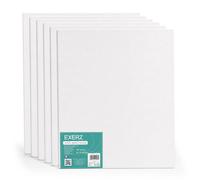 EXERZ 40x50cm Paneles de Lienzos 6 piezas - 0,3cm de Espesor/Lienzos 280GSM / 100% Algodón - Color Blanco/Triple Preparado/Libre de Acido/Hebra Media / - acrílicos & óleo