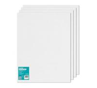 EXERZ 50x60cm Paneles de Lienzos 4 piezas - 0,3cm de Espesor/Lienzos 280GSM / 100% Algodón - Color Blanco/Triple Preparado/Libre de Acido/Hebra Media / - acrílicos & óleo