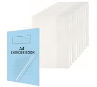 EXERZ A4 Forro para libro de ejercicios, 10 unidades, transparente, resistente al agua, funda protectora para portátil