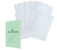 EXERZ A5 Forro para libro de ejercicios 10pz, transparente, resistente al agua, funda protectora para portátil, funda de PVC (A5-10pz)