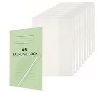 EXERZ A5 Funda para Libro de Ejercicios 10pz, Transparente, Resistente Al Agua, Protectora para Portátil, de PP, Extraordinariamente Firme y Resistente