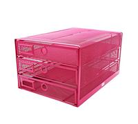 Exerz Cajón archivador de Oficina/Clasificador de Papel con 3 Cajones/Cajonera para archivadores/Organizador para el Escritorio (Rosado)