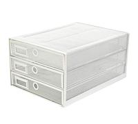 Exerz Cajón archivador de Oficina/Clasificador de Papel con 3 Cajones/Cajonera para archivadores/Organizador para el Escritorio (Blanco, 35.5 x 25.2 x 17.5 cm)